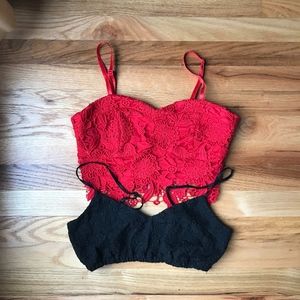 Charlotte Russe and Forever21 Bralettes